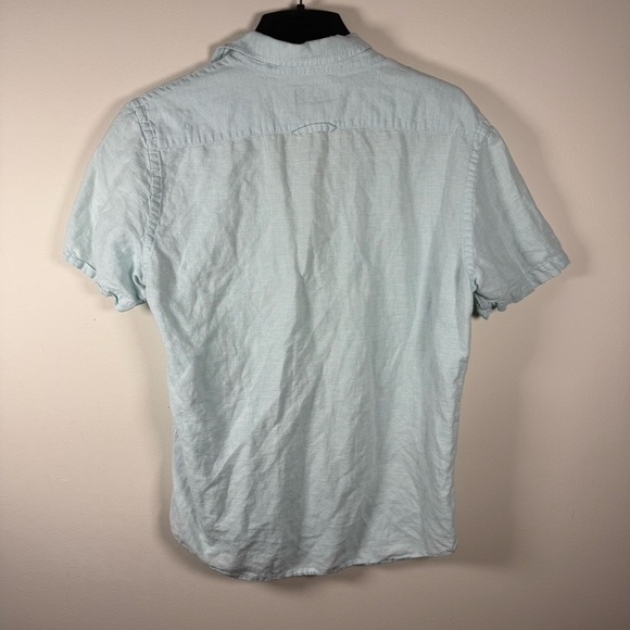 Banana Republic Linen Ice Blue Business Casual Button Down Shirt Size Medium - Picture 10 of 10